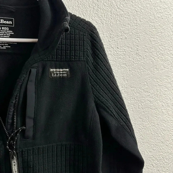 LL Bean Sweatshirt Mens Xs Regular Black Fleece Full Zip Long Sleeves Jacket - Picture 3 of 5